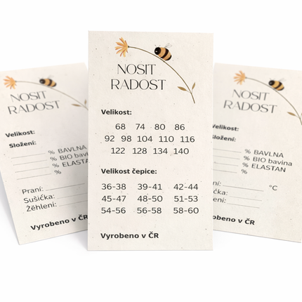 Velikostní kartičky