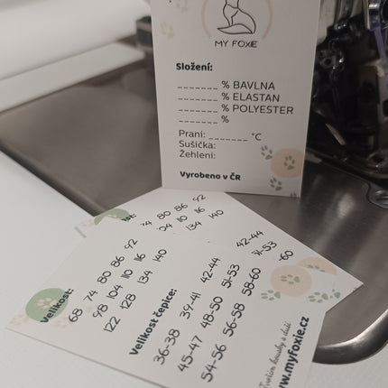 Velikostní kartičky